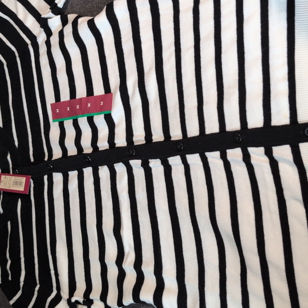 Merona Black and White Striped Cardigan - Picture 3 of 4
